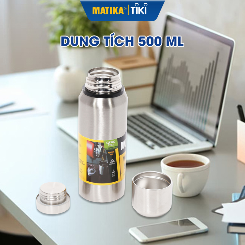 Bình Giữ Nhiệt Inox MATIKA MTK-HC6500 Bình Đựng Nước Dung Tích 500ml - Hàng Chính Hãng