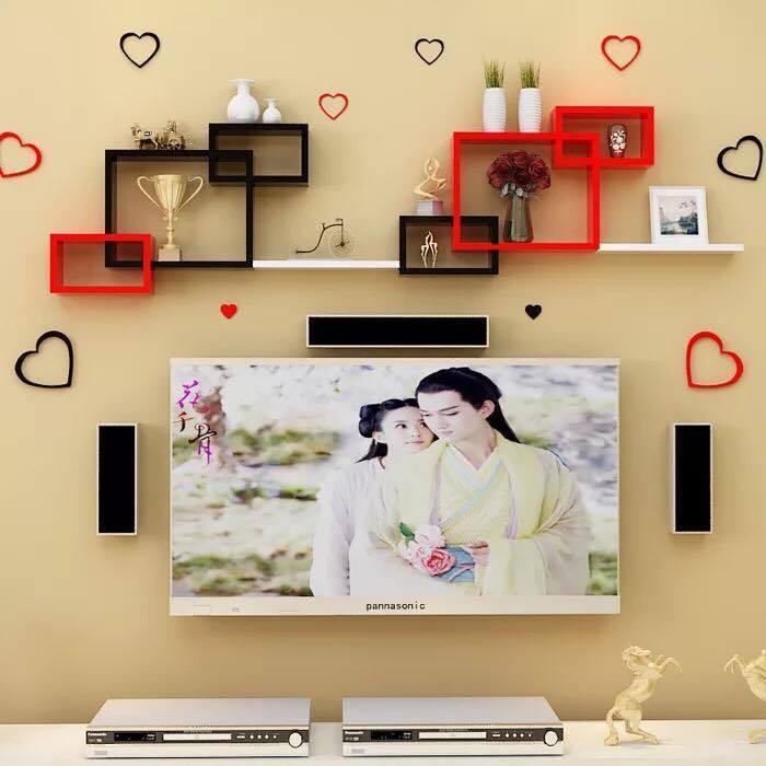 Kệ gỗ treo tường đẹp giá rẻ màu trắng đen