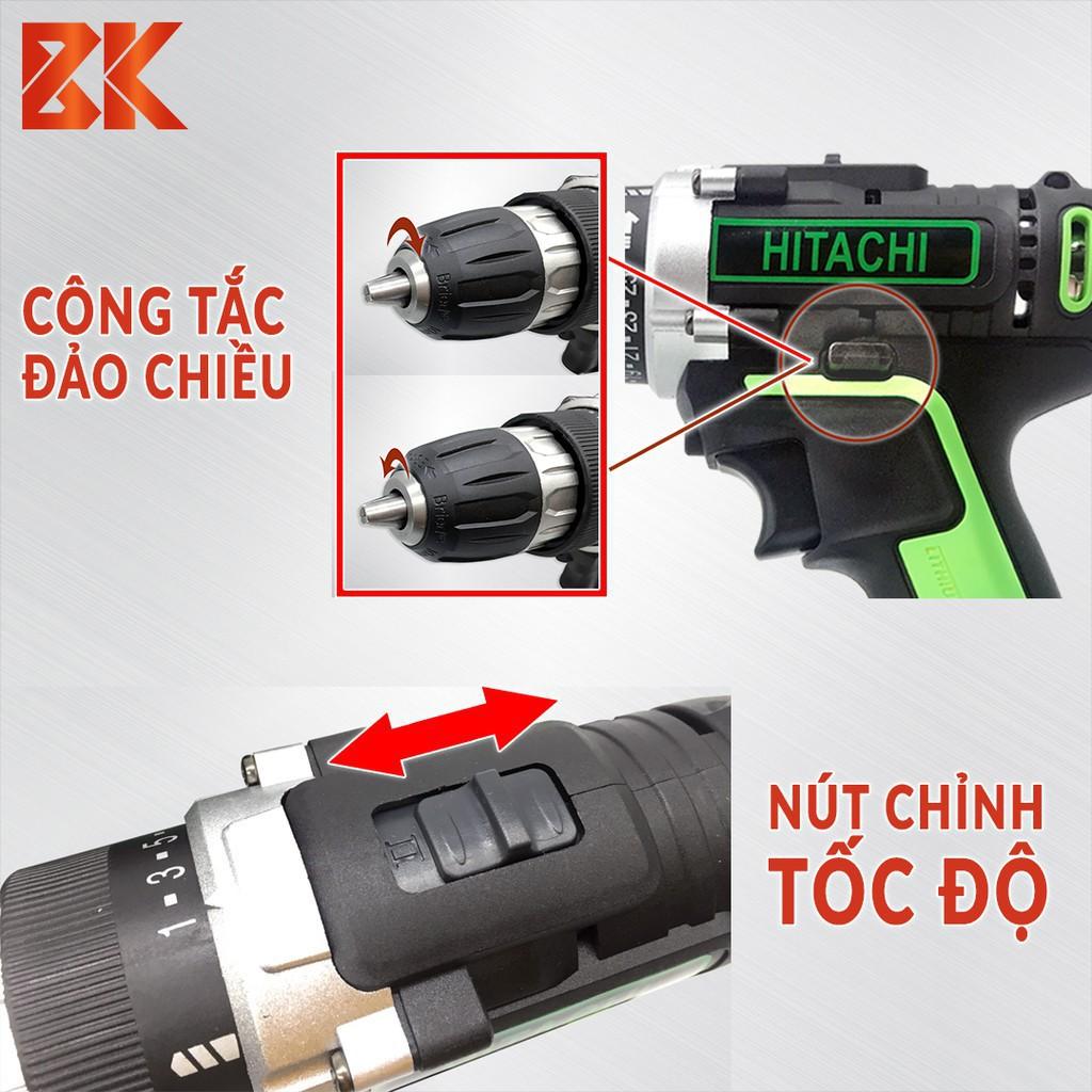 Máy Khoan PIN HITACHI 28V 2 Chức Năng - TẶNG Kèm Đầu Cọ Máy Khoan - Pin 5 Cell - Máy Khoan Gỗ, Máy Bắt Vít HITACHI 28V