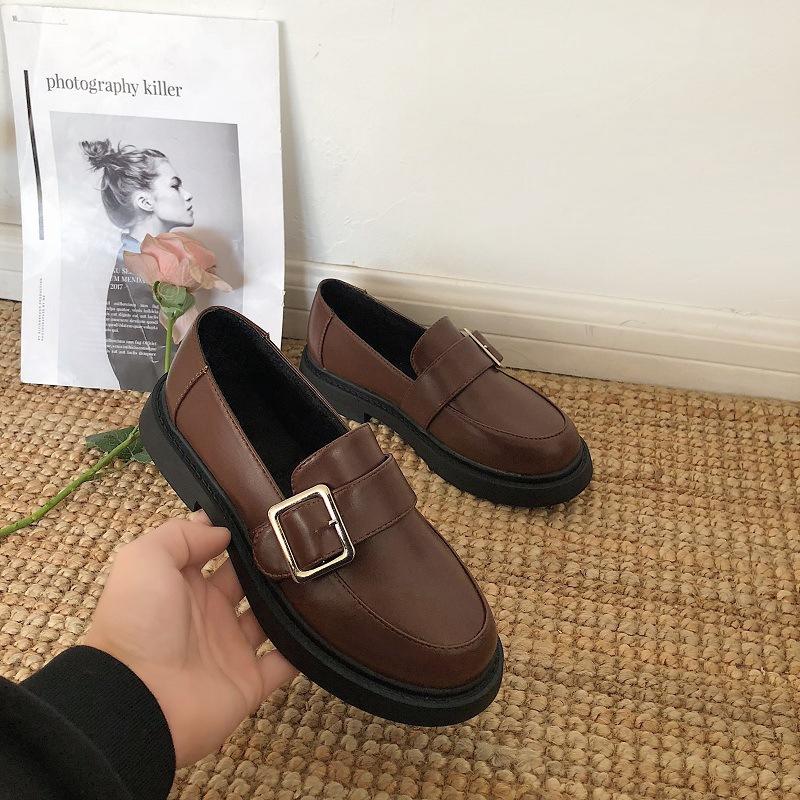Giày Da Nữ Thời Trang Phong Cách Vintage