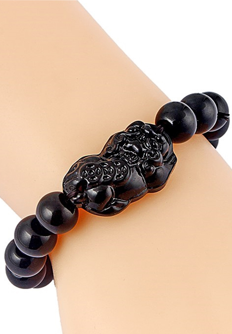 Vòng Tay Chuỗi Hạt Tỳ Hưu Đá Opal Đen Tự Nhiên 10MM GEMBANK