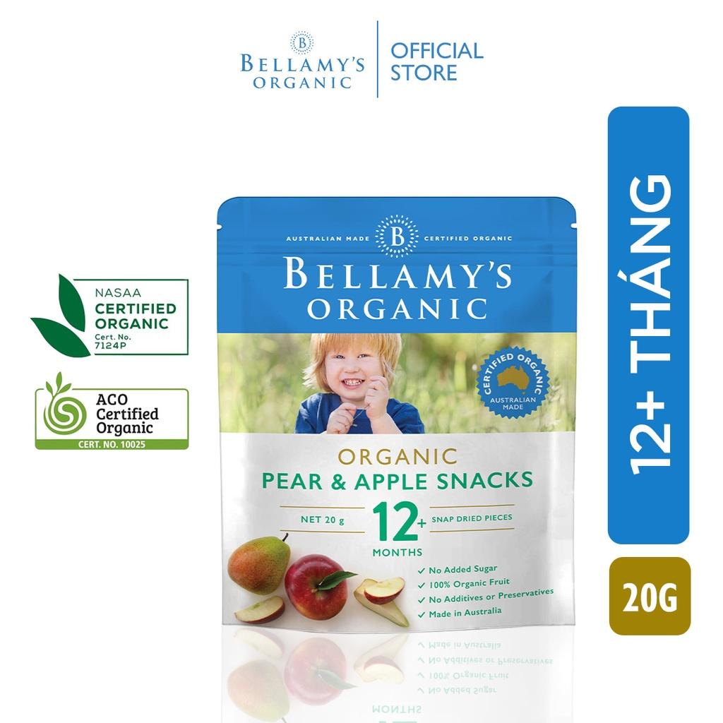 Snacks Lê Và Táo Sấy Hữu Cơ Bellamy's Organic