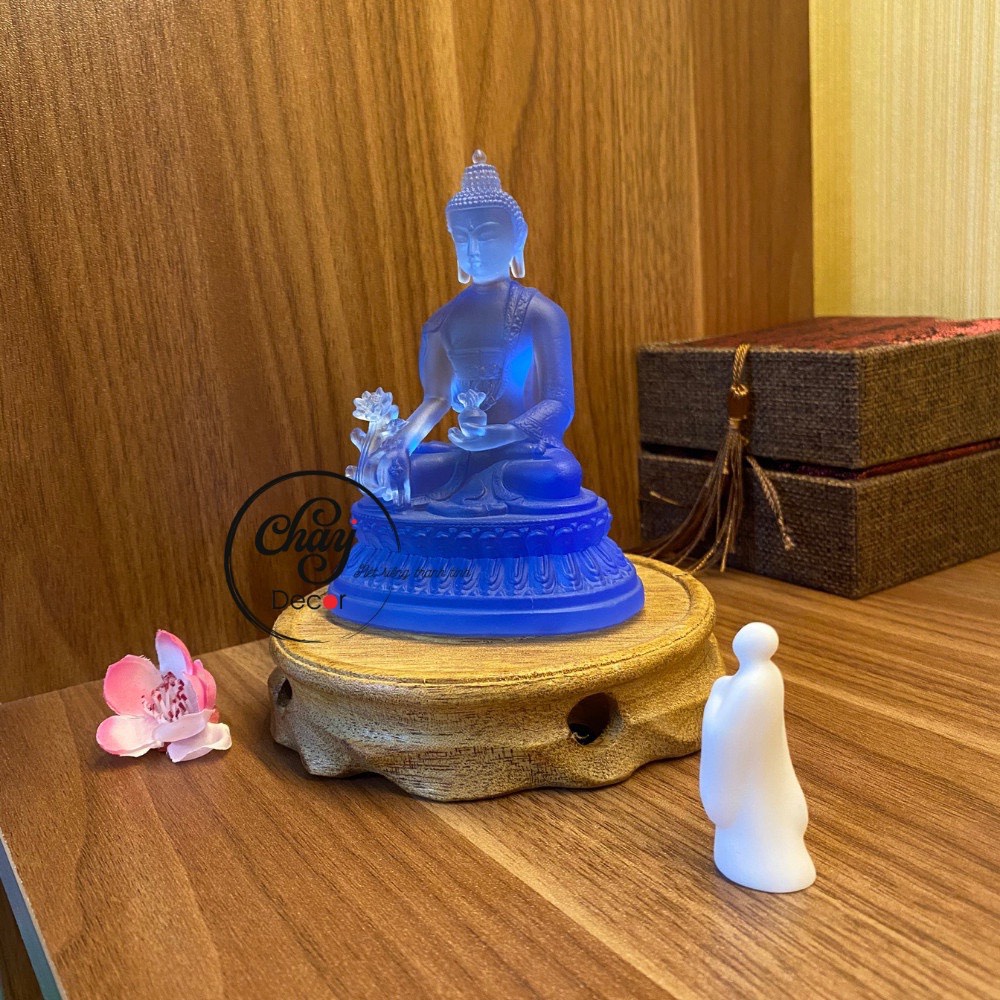 Tượng Gốm Trắng Mini Vô Diện Bái Phật, Niệm Phật Trang Trí Tiểu Cảnh Đèn Led Thác Trầm Hàng Đẹp