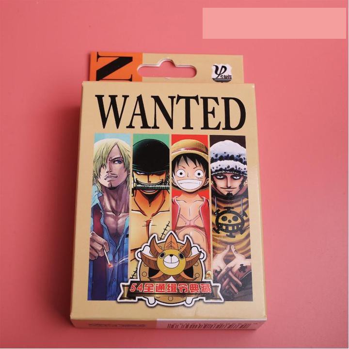 Bộ bài tú lơ khơ One Piece Wanted Luffy 54 ảnh khác nhau in hình anime manga