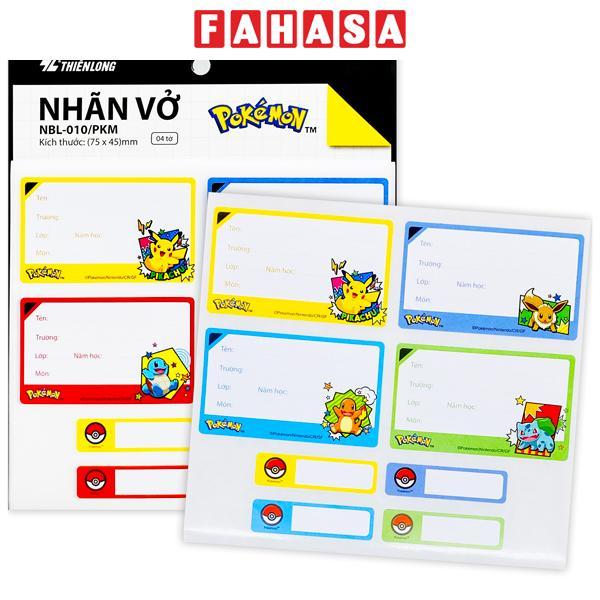 Bộ 16 Nhãn Vở Pokemon - Thiên Long NBL-010/PKM