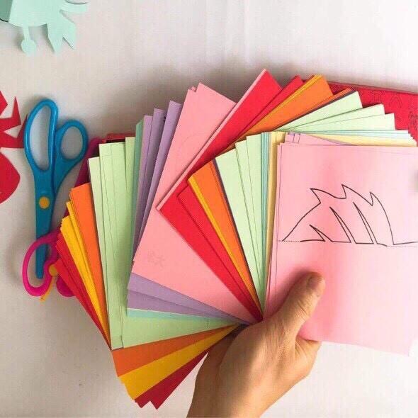 Bộ đồ chơi cắt giấy thủ công tạo hình cho bé