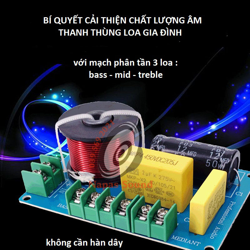 BỘ 2 MẠCH PHÂN TẦN 3 ĐƯỜNG TIẾNG W3A - LẮP CHO BASS MID TREBLE - PHÂN TẦN 3 LOA CHO DÂN ÂM THANH GIA ĐÌNH