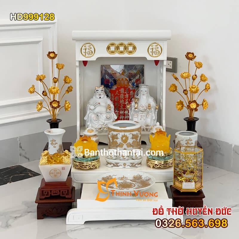 Bộ bàn thờ Thần Tài Hiện đại Sứ vẽ vàng HD999128