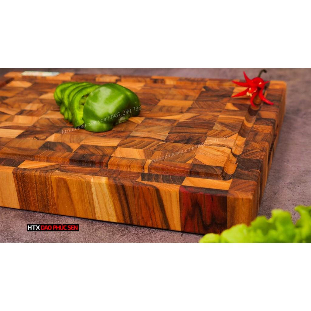 Thớt Gỗ Teak Cao Cấp - Chặt thái, Trang Trí - 35x25x3,8cm - DC04 | HTX DAO PHÚC SEN