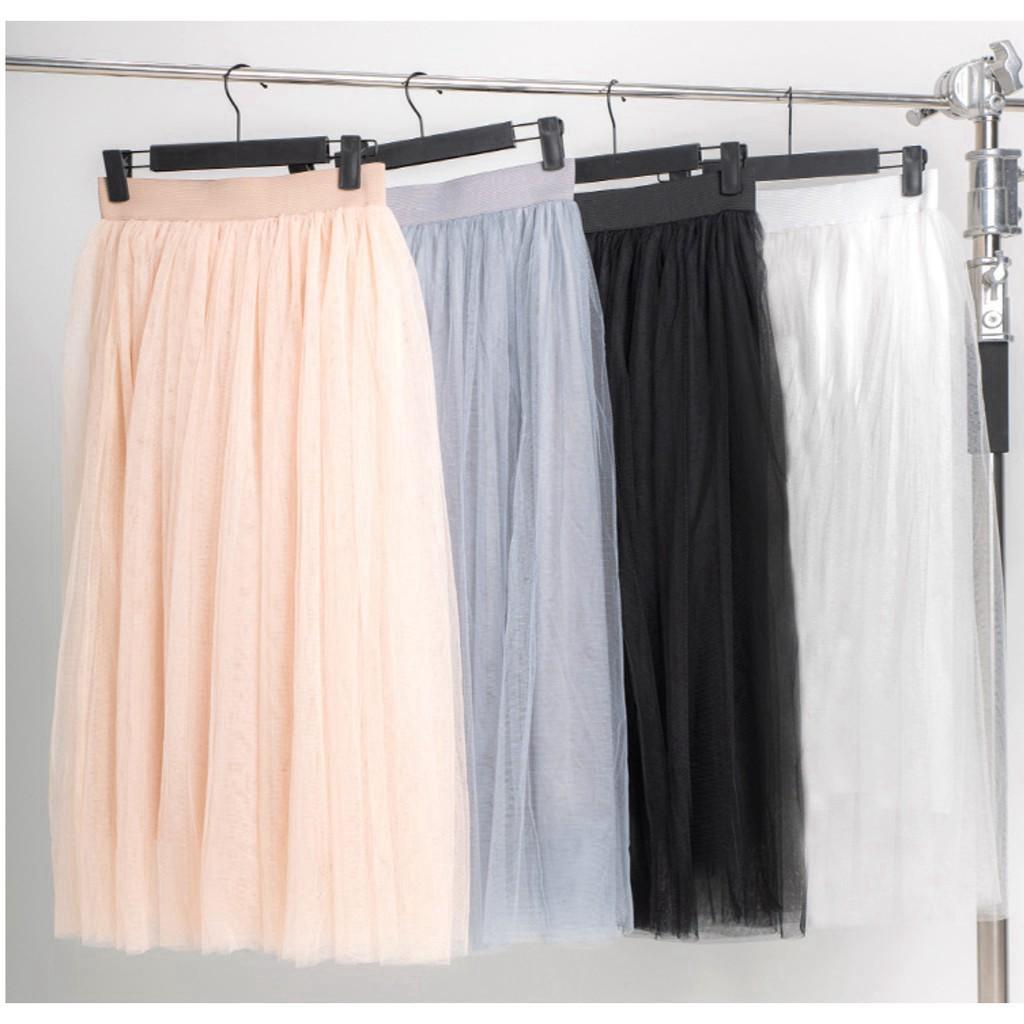 Chân Váy Lưới TuTu 3 Lớp (1lớp lót, 3 lớp lưới) - Hàng Cao Cấp - Chiều Dài 78cm