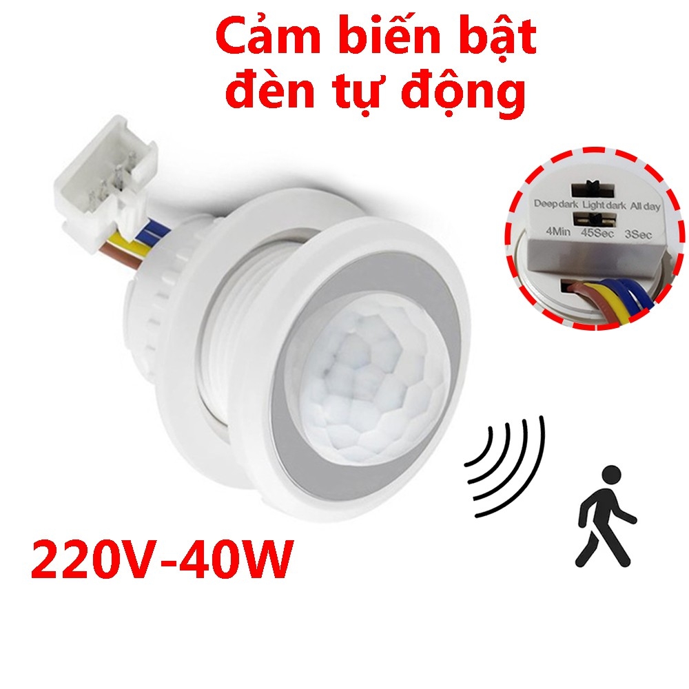 [TÙY CHỈNH ĐỘ NHẠY SÁNG ĐỘ TRỄ] Bộ công tắc cảm biến chuyển động DC1 công tắc cảm biến chuyển động tự động bật đèn