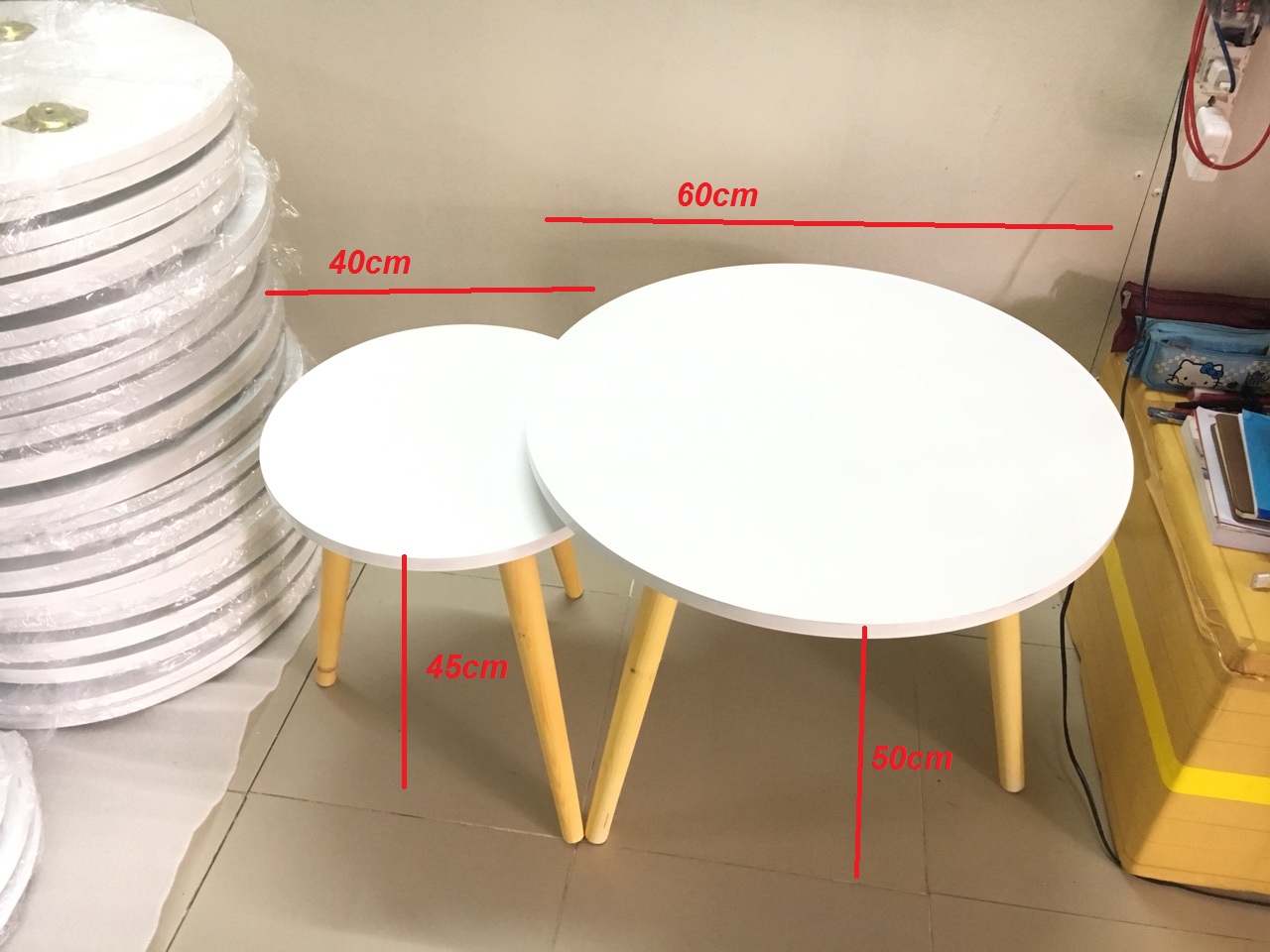 Pk - Cặp bàn tròn sofa 60-40, bàn trà, bàn cafe, coffee, cà phê, bàn salon, sopha