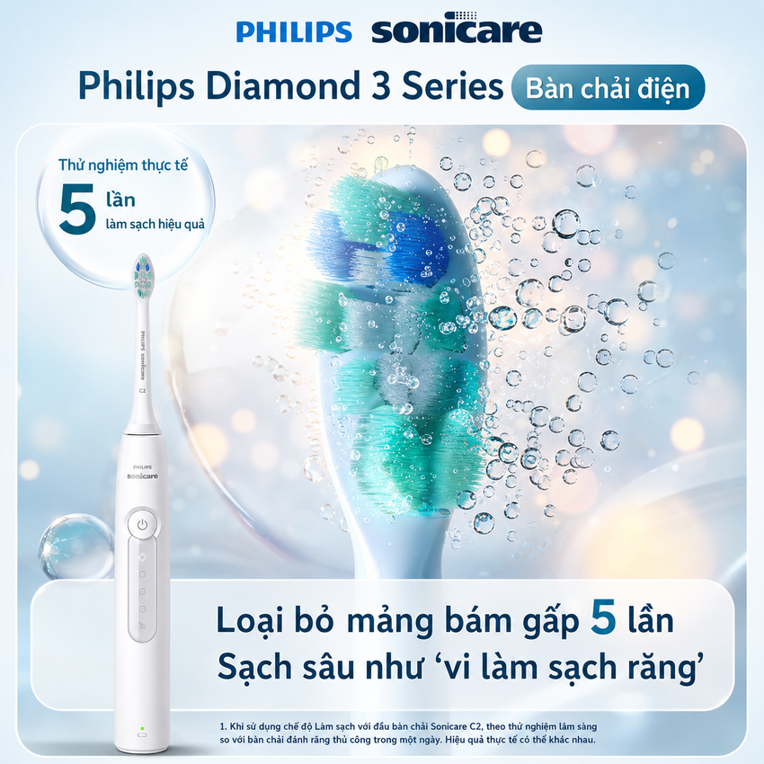 Bàn chải đánh răng điện Sonicare ProtectiveClean serial 5300 thương hiệu Hà Lan cao cấp Philips HX5181 - Hàng nhập khẩu