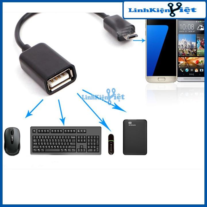 Cáp OTG USB Cái-MicroUSB ( Kết nối điện thoại với USB, Chuột, Tay Game... )