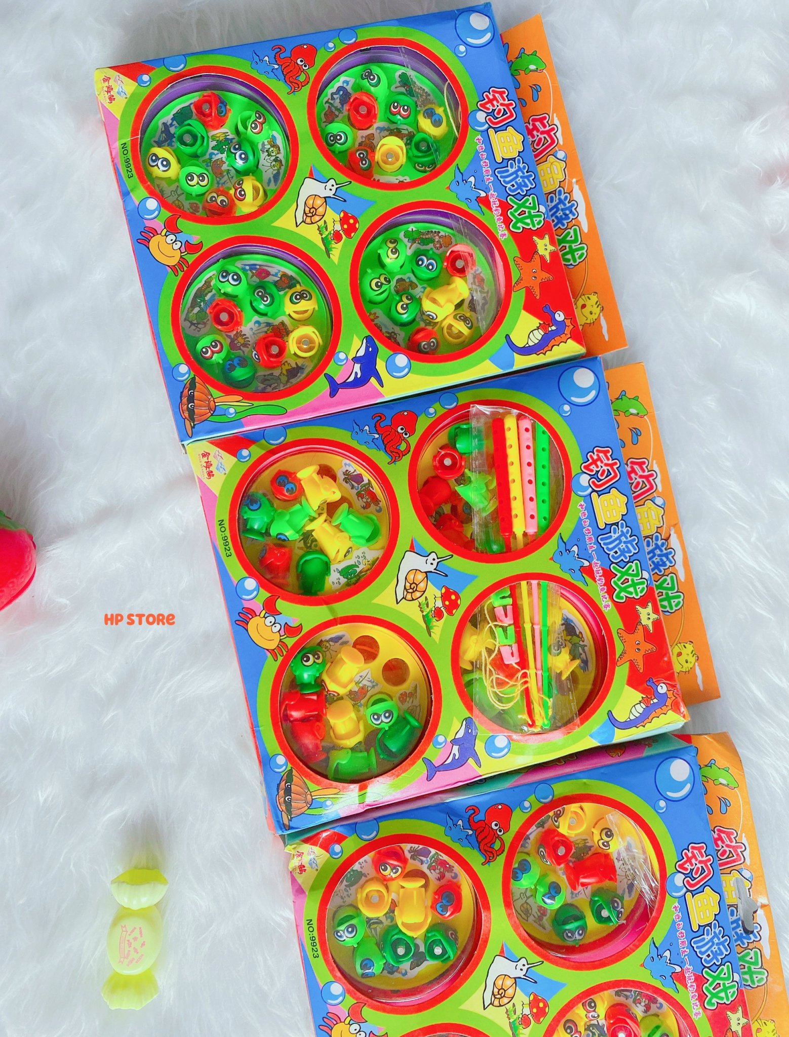 Bộ Câu Cá + Tặng Kèm Pin Có 4 Hồ 4 Cần Câu 32 Cá Có Nhạc Vui Nhộn Đồ Chơi Bé Trai Bé Gái - SLL Nhắn Shop