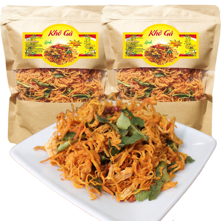 1 KG KHÔ GÀ LÁ CHANH LOẠI CAO CẤP TLP - 2 TÚI ZIP 500G