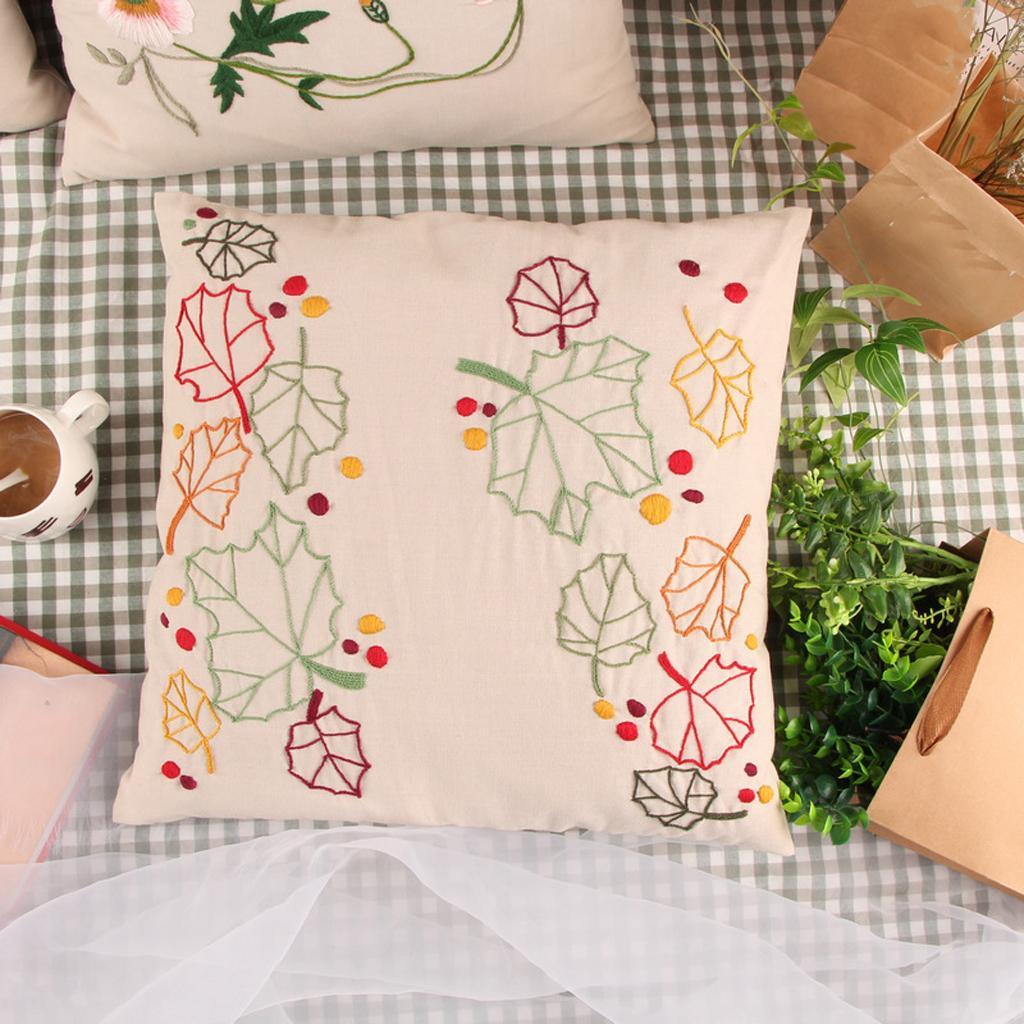 DIY Embroidery Kit Pillow Case Handmade For Beginners