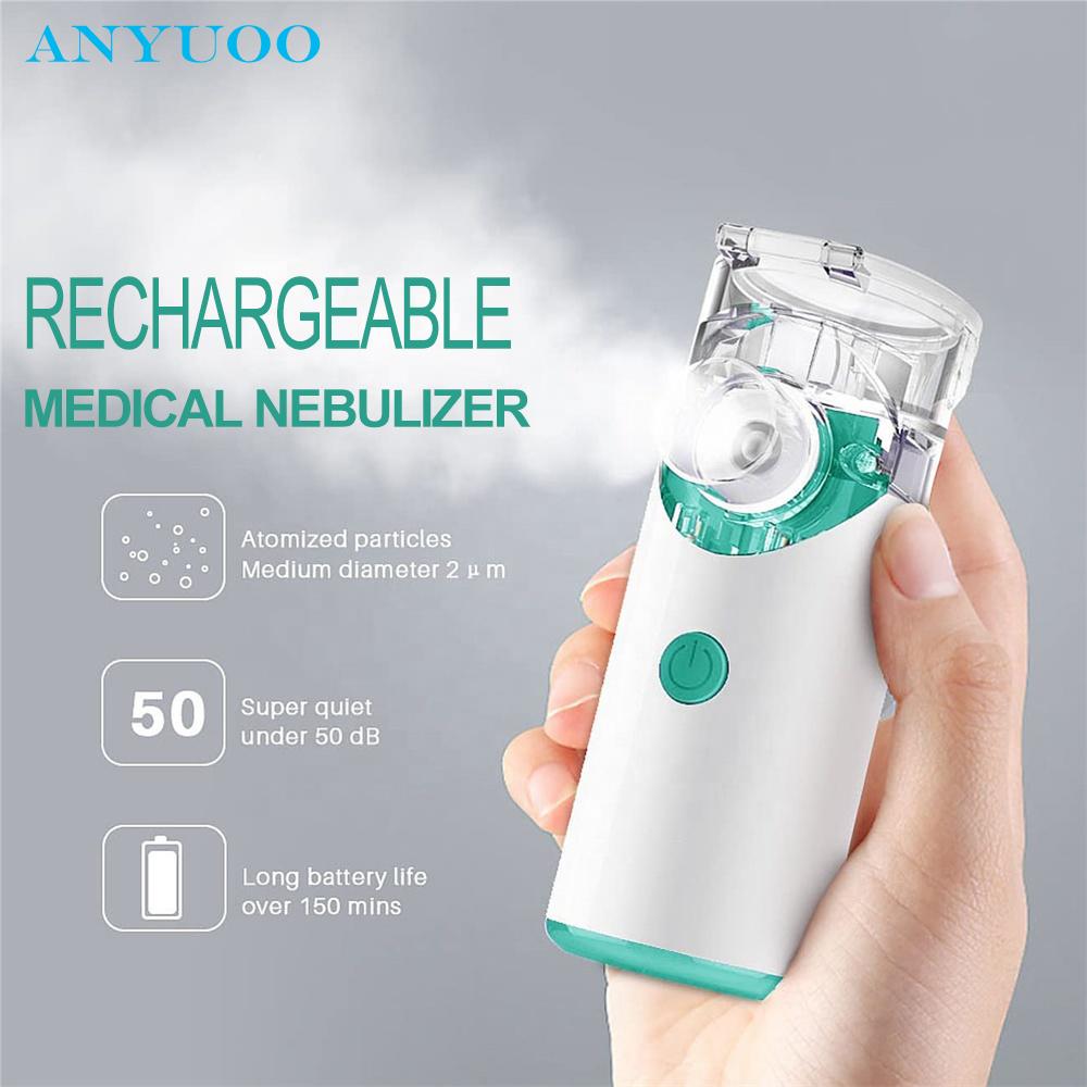 Máy phun sương di động cho người lớn và trẻ em, ống hít y tế có thể sạc mini cho hen suyễn, lưới siêu âm