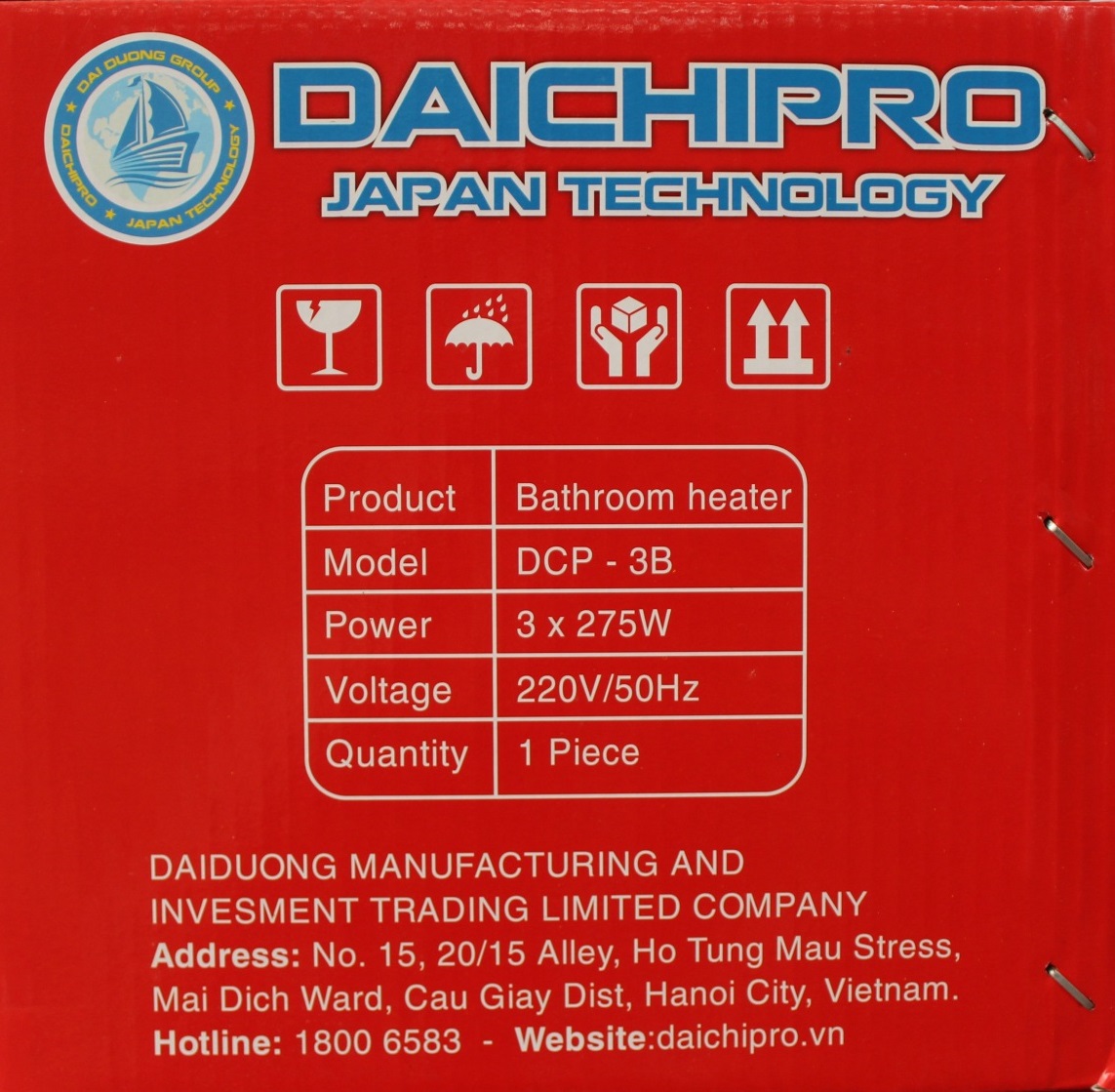 Đèn Sưởi Phòng Nhà Tắm Daichipro DCP-3B (3 Bóng) - Chính Hãng
