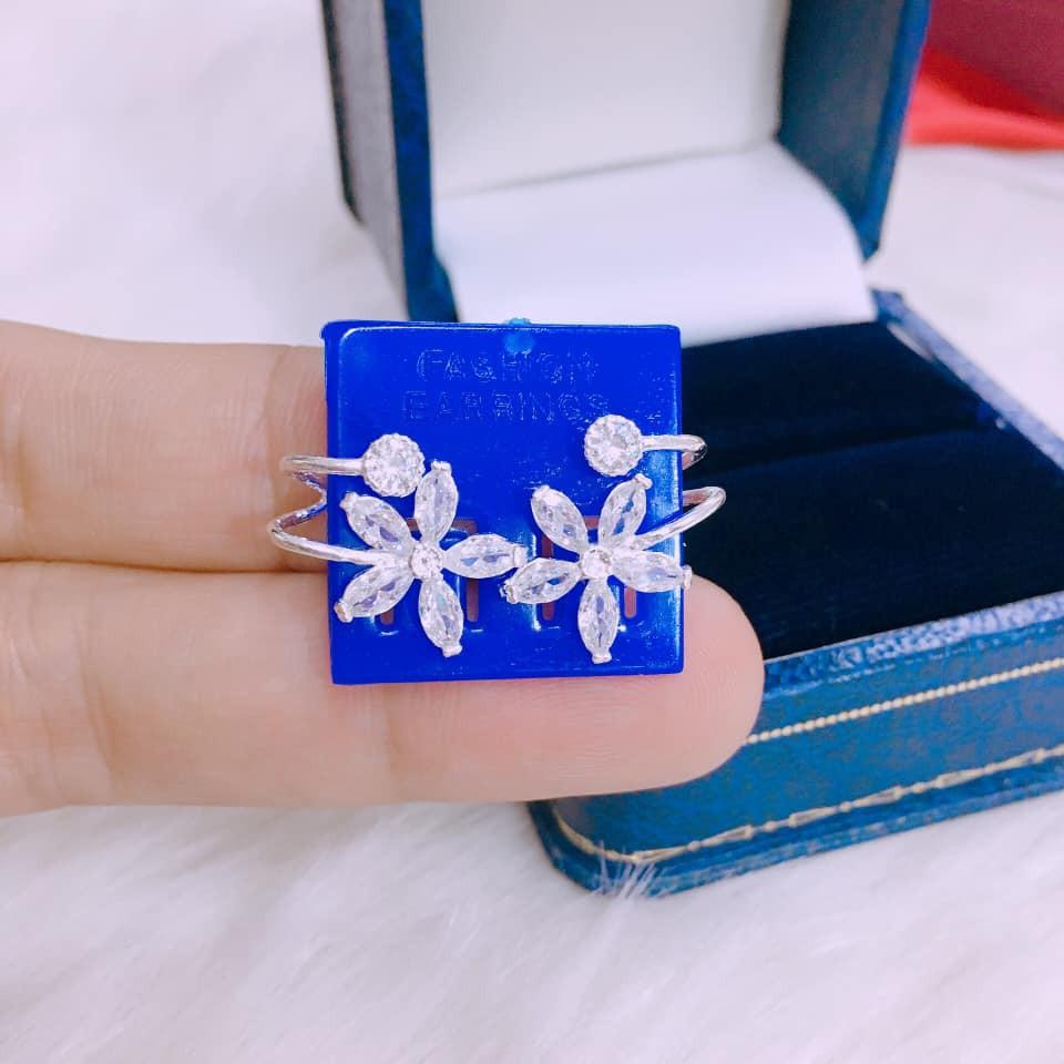 BÔNG TAI KẸP HOA 5 CÁNH BẠC TA