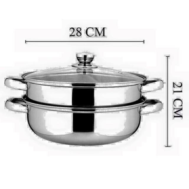 Nồi hấp 2 tầng inox đa năng to