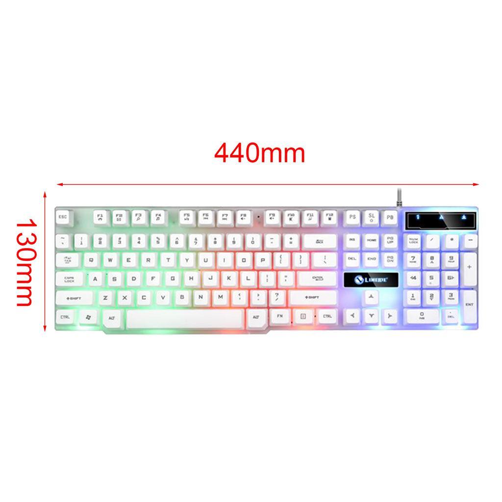 Wired Gaming Keyboard RGB Backlit Multimedia Keys white