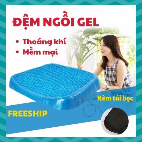 Đệm ngồi 3D cao cấp thoáng khí - Nệm lót ghế gel silicon tổ ong chống ê mông, mỏi lưng