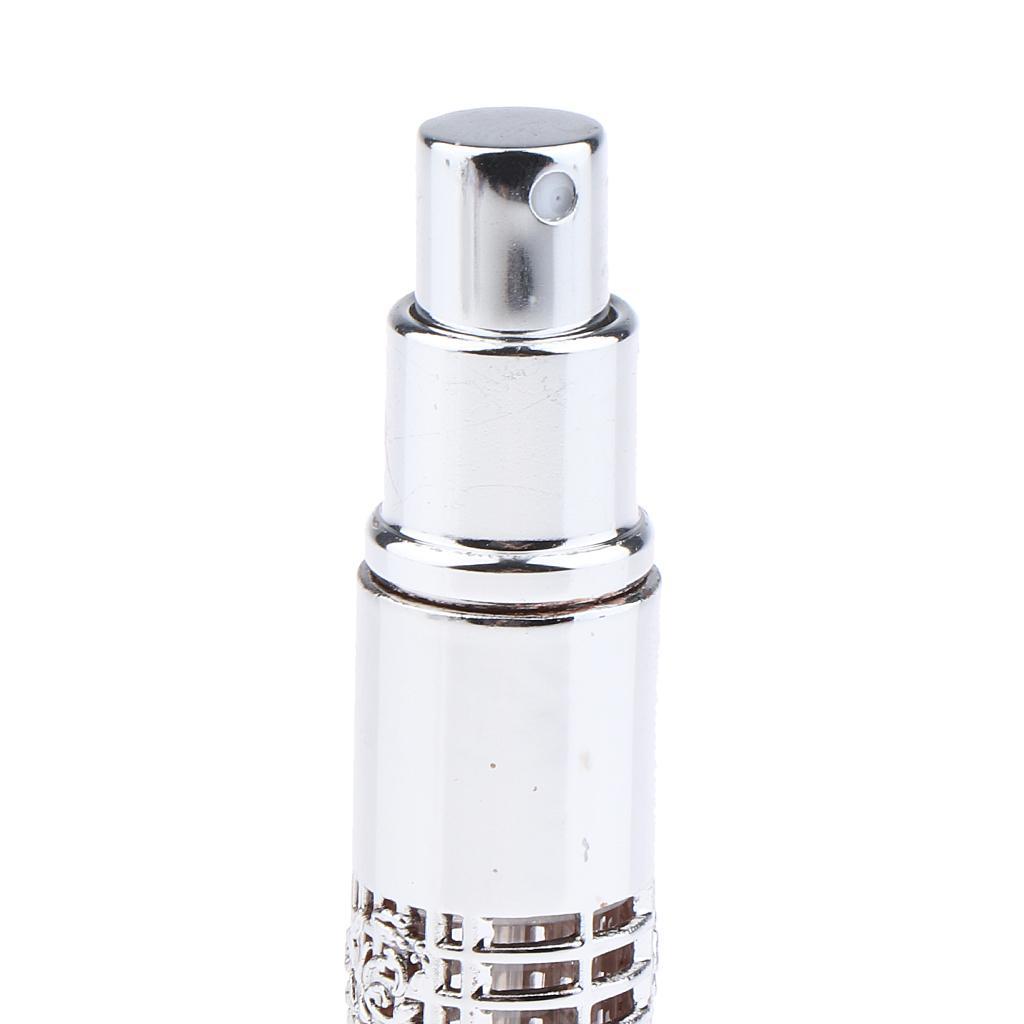 Portable 5ml Empty Refillable Perfume Bottle Pump Spray Bottles Glass Silver