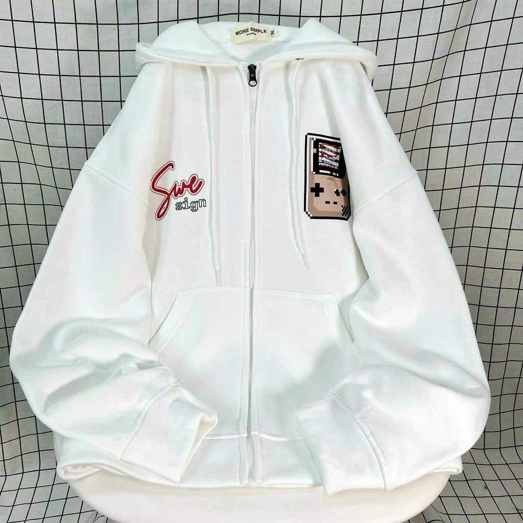 Áo khoác in GAME XOXO nón 2 lớp vải chính form 70kg