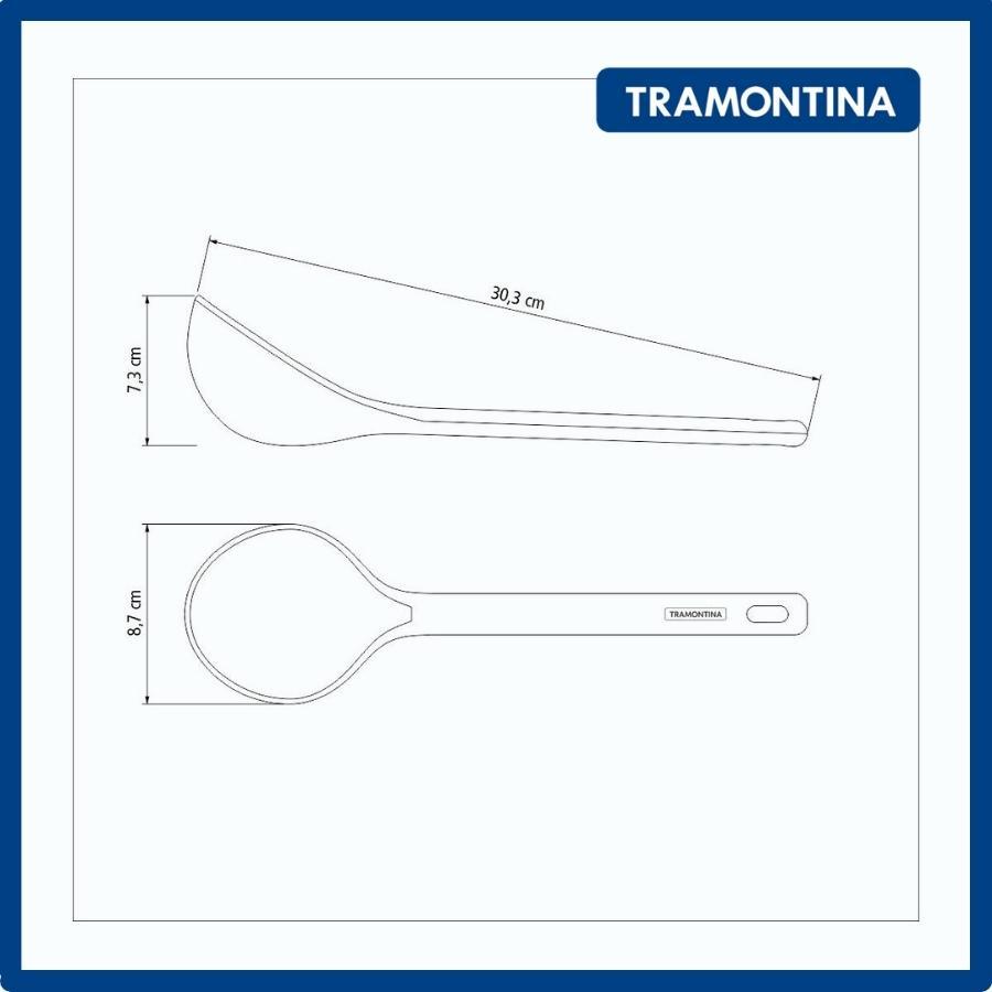Muôi Múc Canh Sâu Lòng Chất Liệu Silicon Tramontina MOLDE 30cm Cao Cấp Chịu Nhiệt Hàng Chính Hãng Nhập Khẩu Brazil