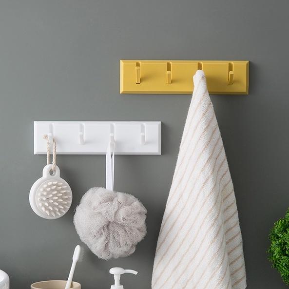 Thanh 4 Móc Dán Tường Siêu Chắc Móc Dán Treo Tường Treo Quần Áo H090