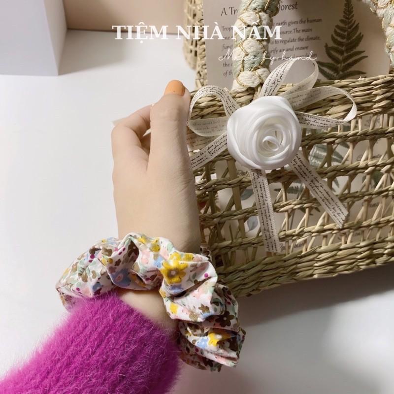 CỘT TÓC SCRUNCHIES VẢI HOA HOT NHẤT MÙA HÈ -