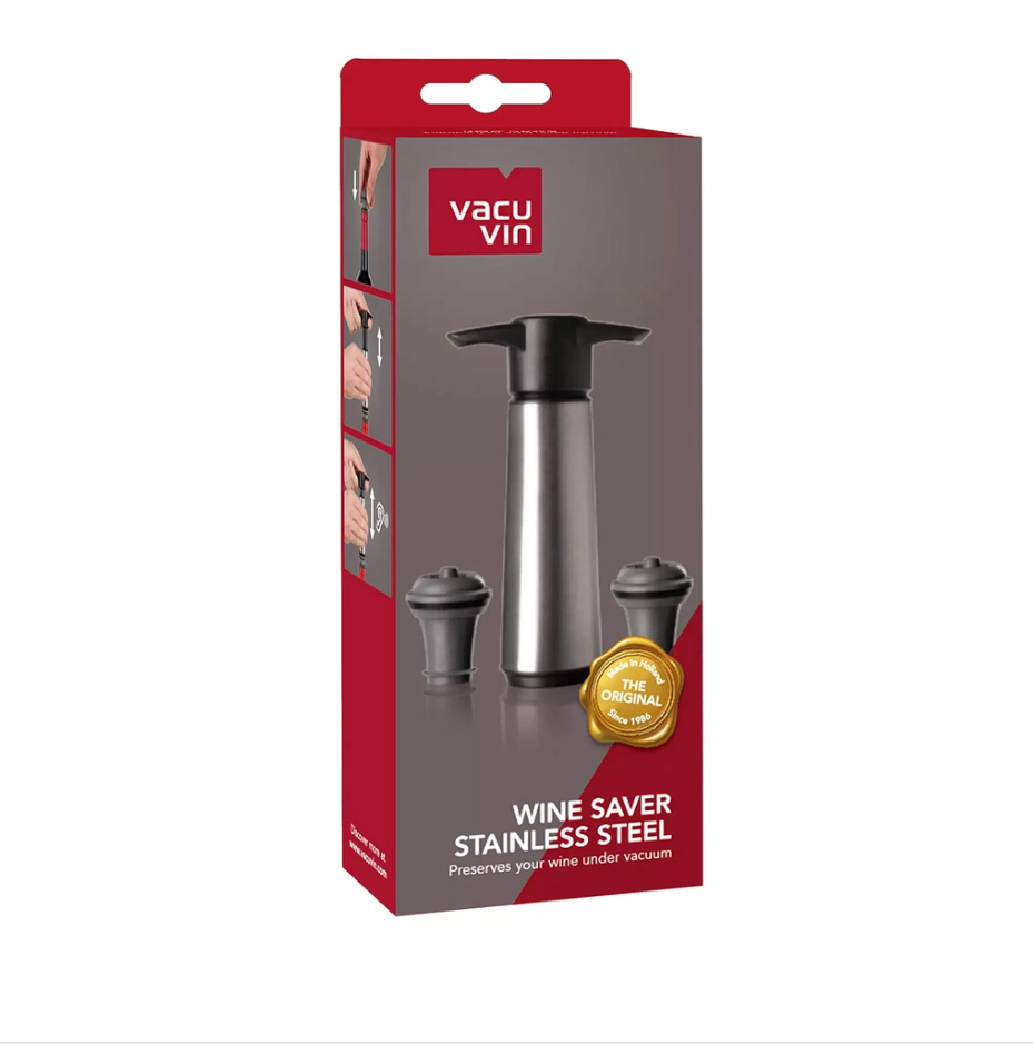 Vacu Vin - Bộ hút chân không bằng thép không gỉ - 3 món