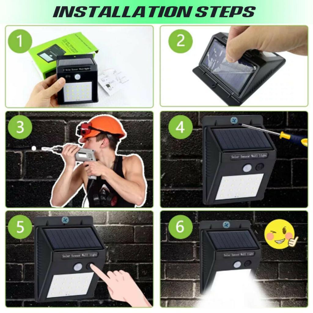 10xSolar Lights Outdoor Waterproof Solar Wall Lamp for Garden Pathway 30 LED