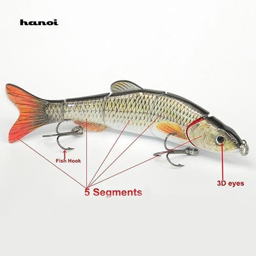 Mồi giả câu cá 5 khúc có lưỡi câu