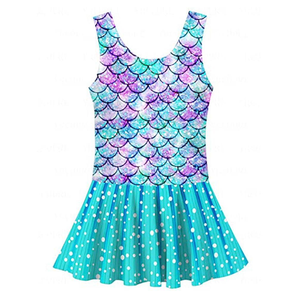 Trẻ Em Swimmable Nàng Tiên Cá Cô Gái Cá Quy Mô In Lưới Đầm Váy Nữ Bơi Nàng Tiên Cá Đi Biển Đồ Quần Áo