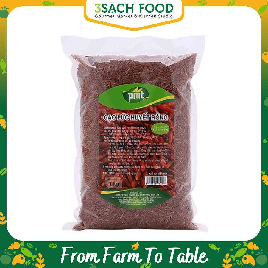 [Chỉ Giao HCM] - Gạo Huyết Rồng PMT - gói 1kg