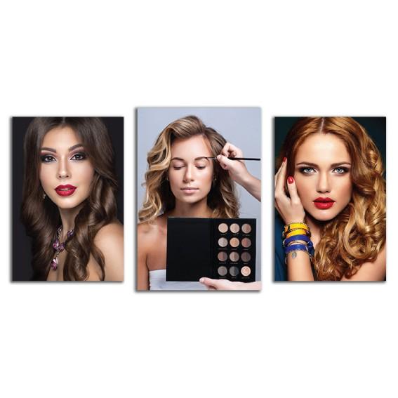 Tranh dán tường tranh spa salon tóc, tạo mẫu tóc, make up