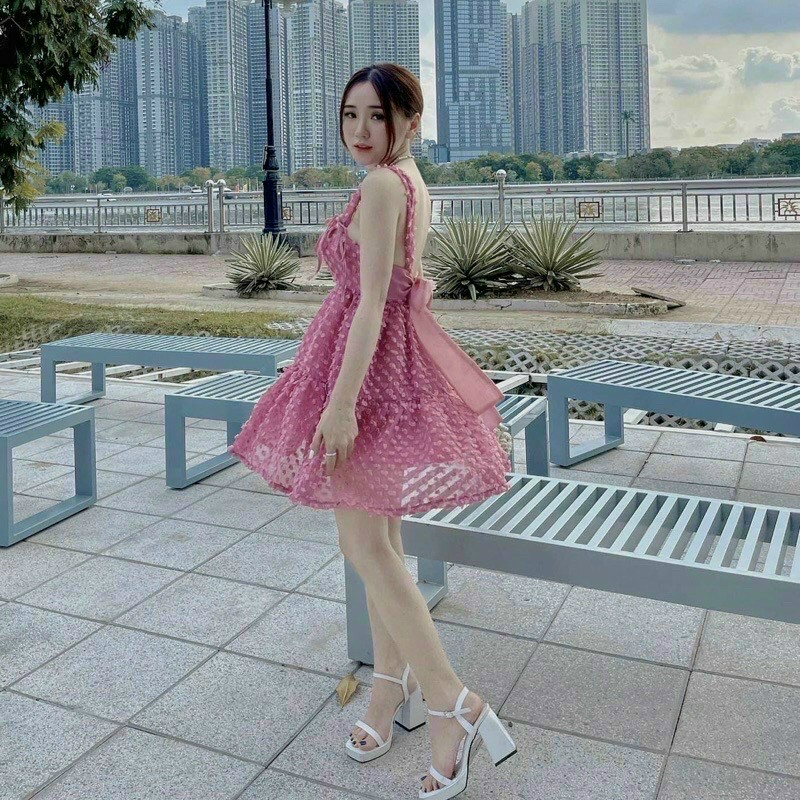 ĐẦM 2 DÂY PHỐI NƠ TƠ GÂN CÓ MÚT