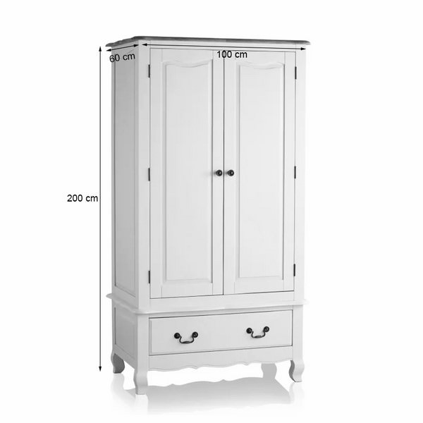 Tủ áo 2 cánh Bella gỗ sồi 1m