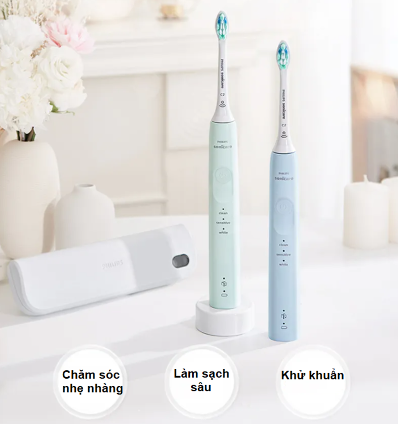 Bàn chải đánh răng điện Philips Sonicare Series 5200. Thương hiệu Hà Lan cao cấp Philips - HX3697. Hàng chính hãng
