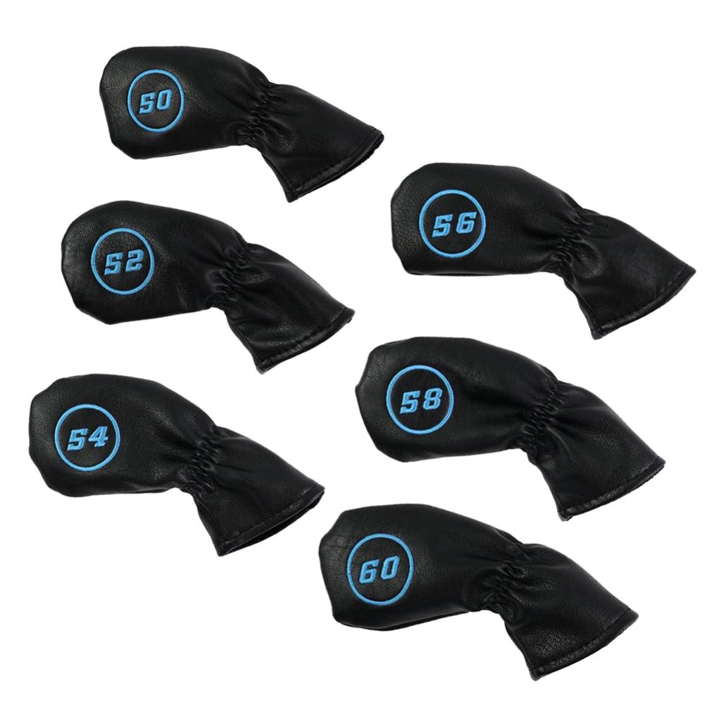 6pcs Golf Club Head Cover Irons Headcover Protector with Number Black