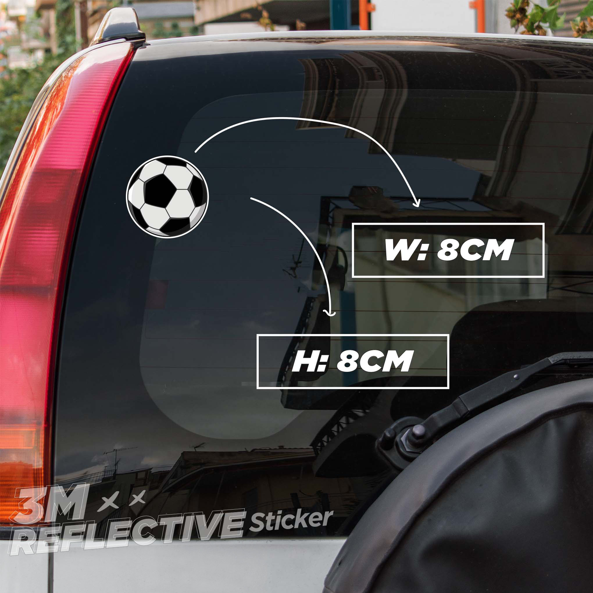 SOCCER BALL 3M - Reflective Sticker Die-cut Hình dán phản quang thương hiệu STICKER FACTORY