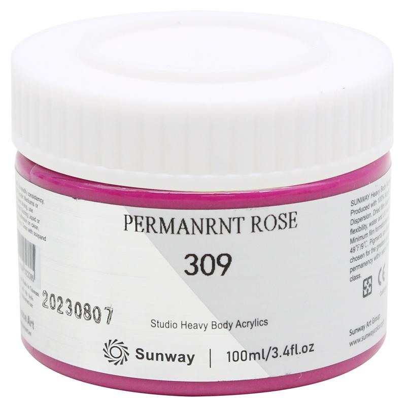 Tuýp Màu Vẽ Acrylic 100 ml - Sunway No.309 - Permanent Rose