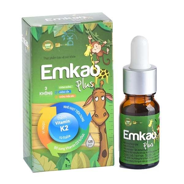 Vitamin D3 Emkao Plus 5ml tăng cường sức đề kháng cho trẻ nhỏ