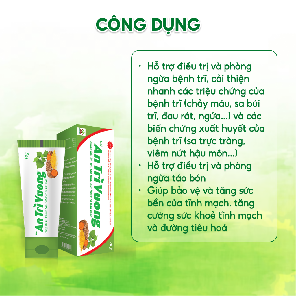 An Trĩ Vương Gel Cải Thiện Trĩ Nội, Trĩ Ngoại, Táo Bón, Nứt Kẽ Hậu Môn 20g/Tuýp