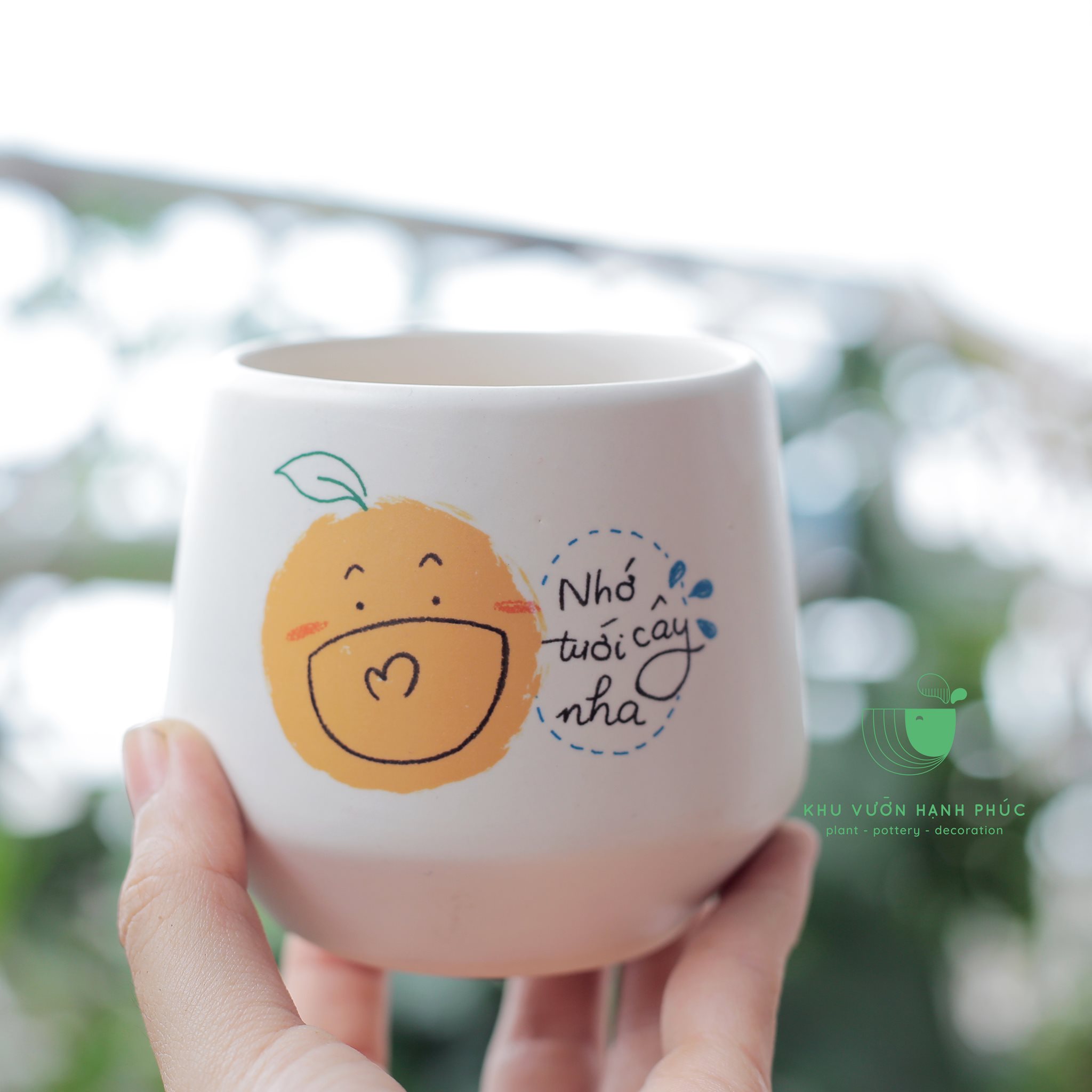 Chậu decor men gốm trồng cây mini, sen đá, xương rồng - Chậu cây quà tặng trồng sen đá -KVHP