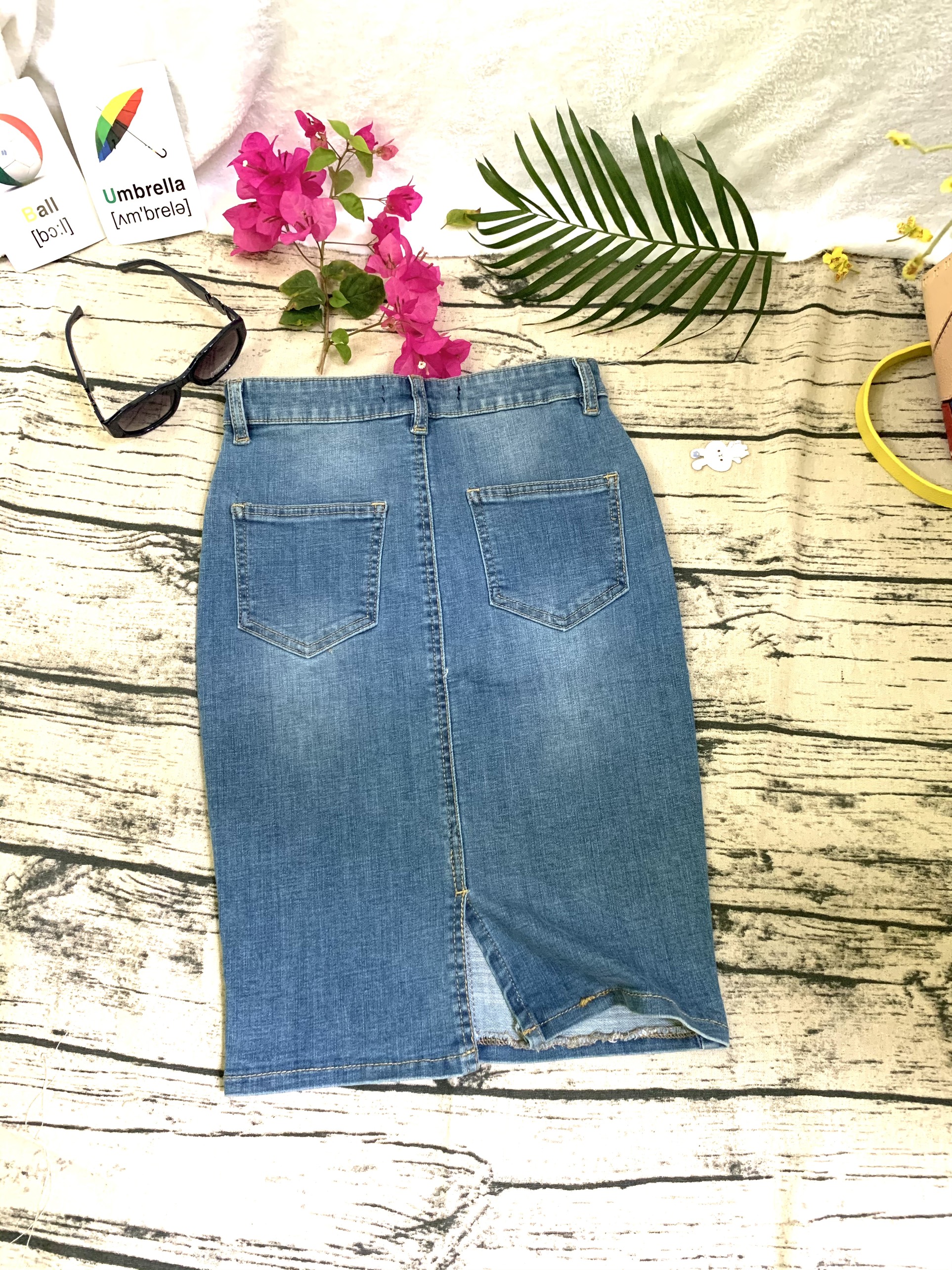 Chân váy jeans công sở