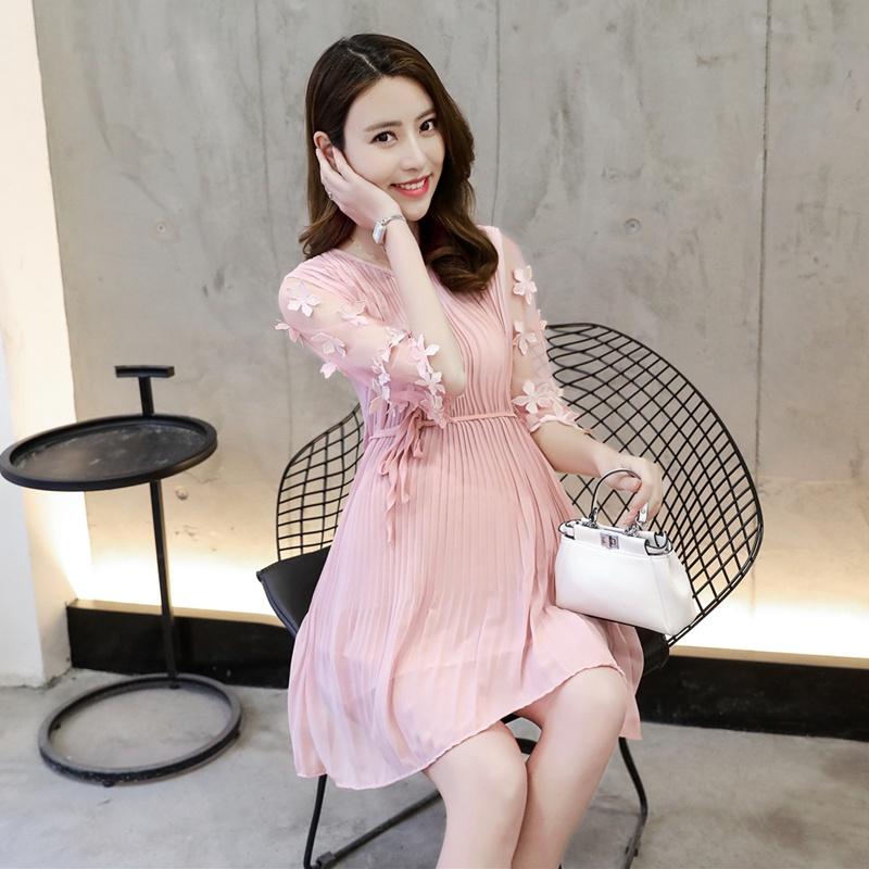 ĐẦM BẦU DẬP LY DÁNG XUÔNG RỘNG ,ĐẦM BẦU NỮ DỰ TIỆC PHỐI REN HOA