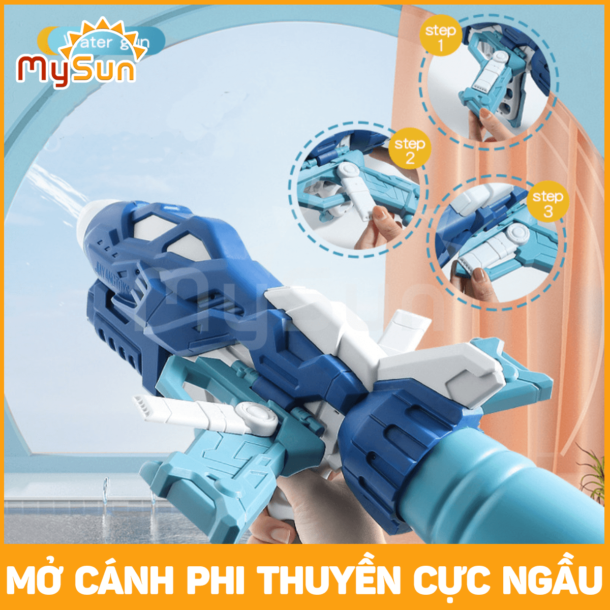 Súng nhựa bắn nước xịn đồ chơi trẻ em, phun áp lực cao cho bé cỡ lớn